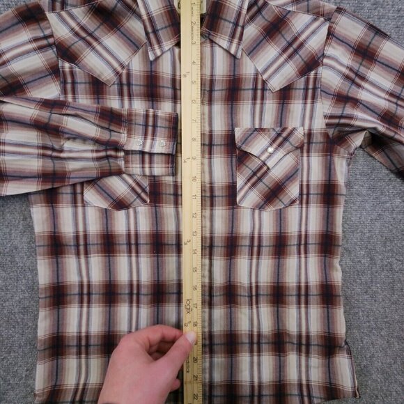 Ely Cattleman Pearl Snap Shirt Women's Large Red Plaid Long Sleeve Button Up - Picture 3 of 12